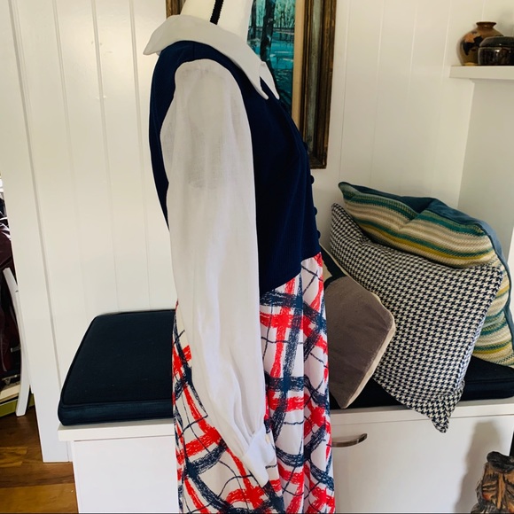 Vintage 1960’s Long Sleeved Red, White Dress - Picture 8 of 8